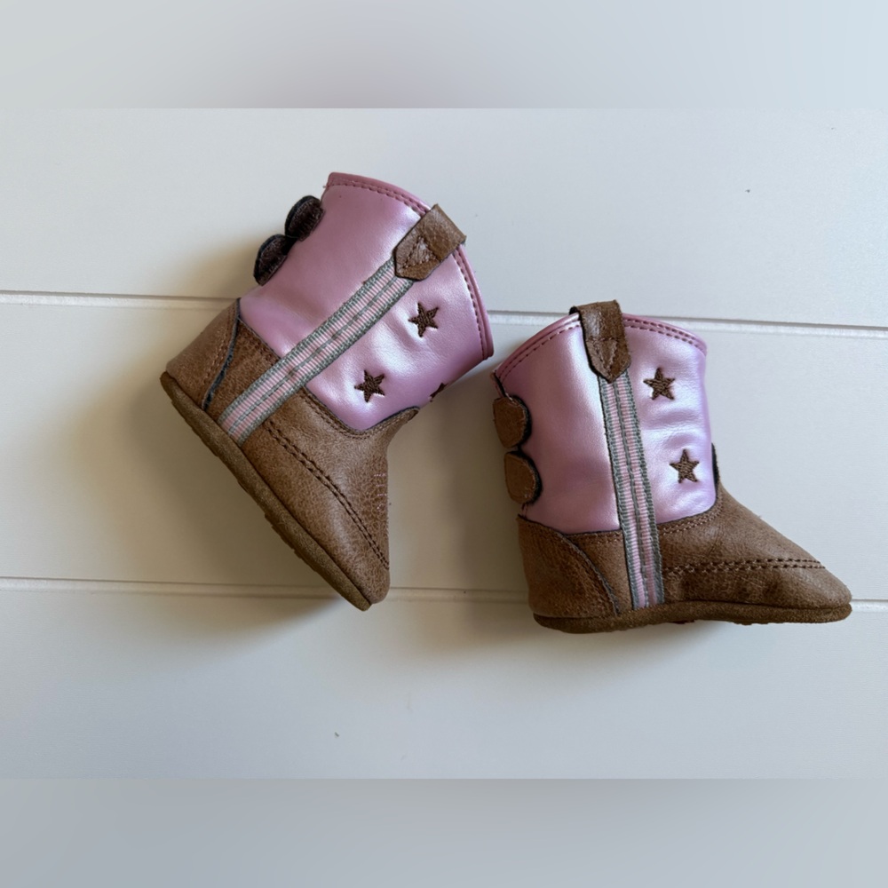 Stylish Pink and Brown Baby Boots